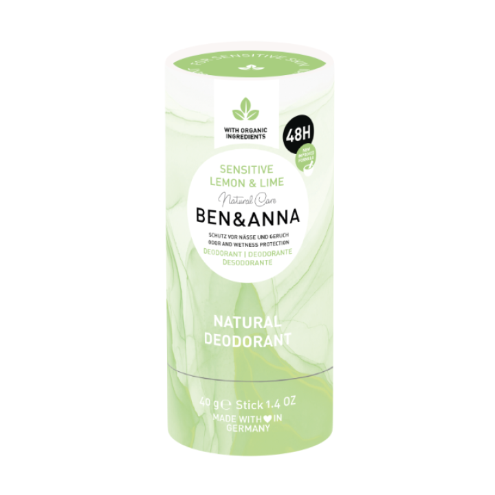 Zīmuļveida dezodorants jutīgai ādai LEMON & LIME, 40 g, BEN & ANNA