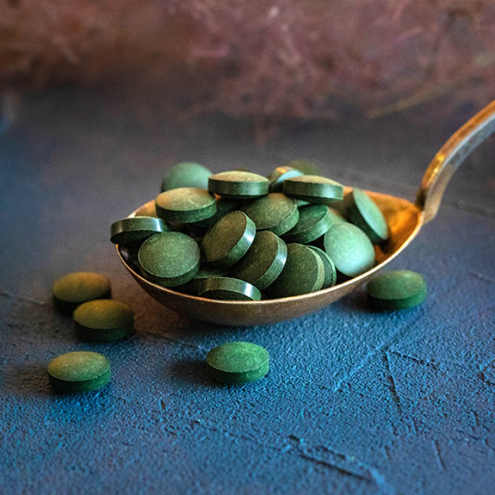 Bioloģiskas spirulīnas tabletes 500 mg