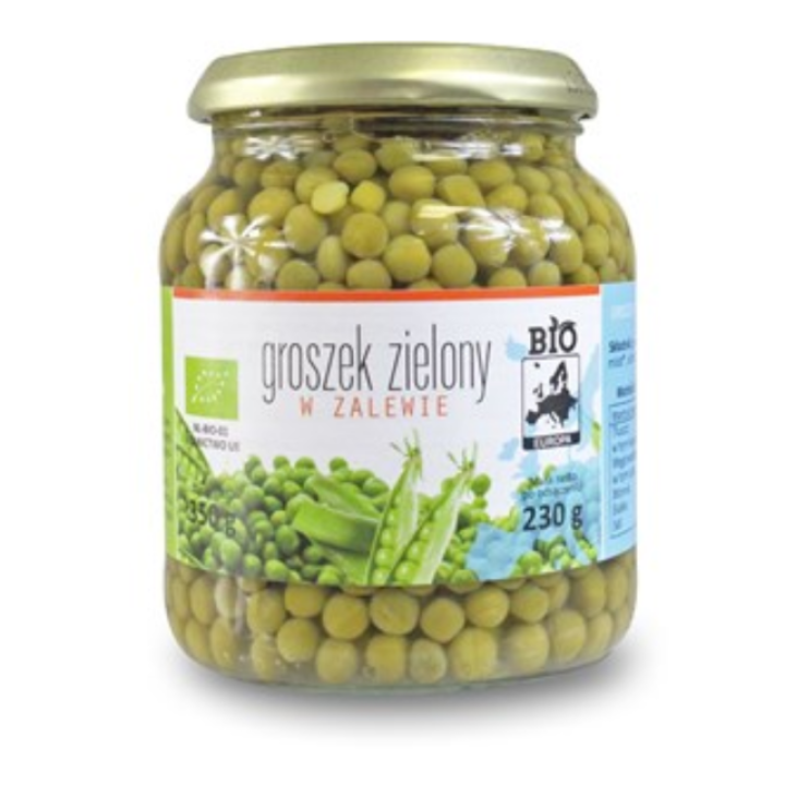 Bioloģiski konservēti zaļie zirnīši 350g (230g)