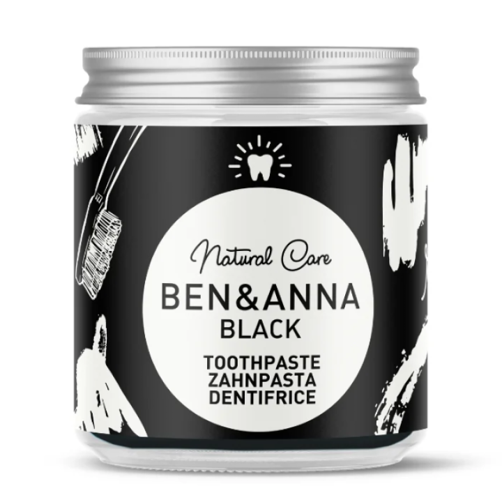 Dabīga balinoša zobu pasta ar aktīvo ogli, piparmētru eļļu, alveju un smiltsērkšķiem, "BEN&amp;ANNA"", bez fluora, 100ml