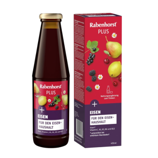 Fruit and herbal drink with honey, iron and vitamins C, B1, B2, B6, B12, 450 ml, Rabenhorst