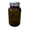 Brūna stikla burka ar metāla vāku, 200 ml