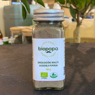 Bioloģiski malti melnie pipari, 60 g, Biopapa