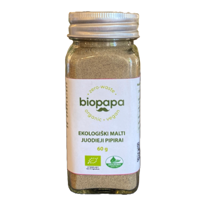 Organic ground black pepper, 60 g, Biopapa