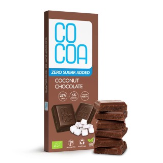 Органический кокосовый шоколад без добавления сахара, 40 г, COCOA