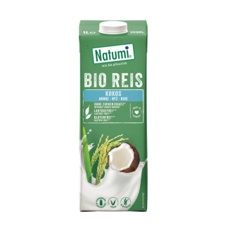 Bioloģisks rīsu un kokosriekstu dzēriens bez pievienotā cukura, bez glutēna, NATUMI, 1 L