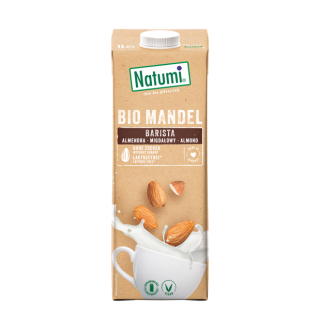 Bioloģiskais mandeļu dzēriens BARISTA, bez pievienotā cukura, 1 L, Natumi