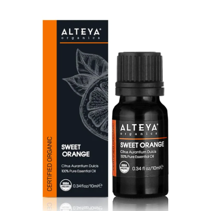 Organic Sweet Orange Essential Oil, 10 ml, ALTEYA