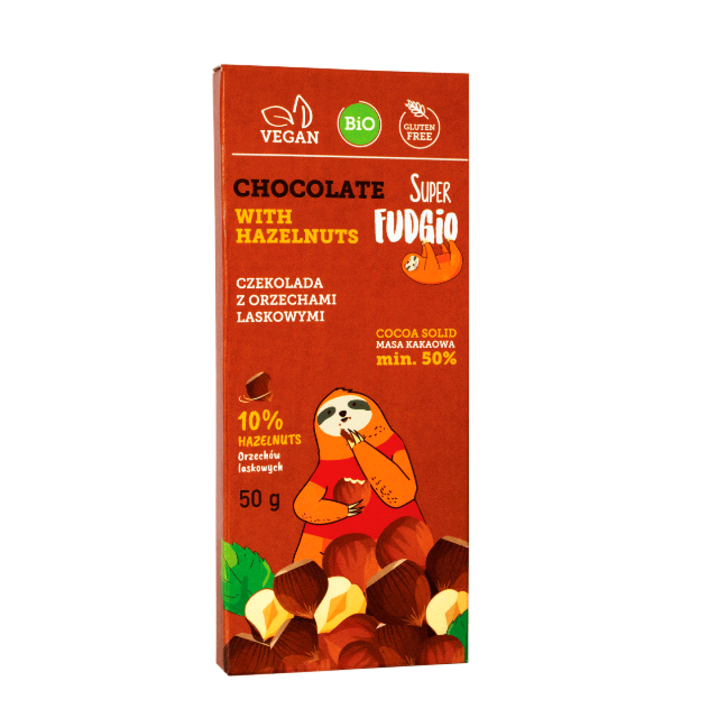 SUPER FUDGIO Bioloģiska šokolāde ar lazdu