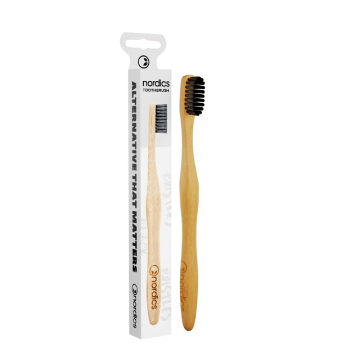Bamboo toothbrush with activated carbon, NORDICS