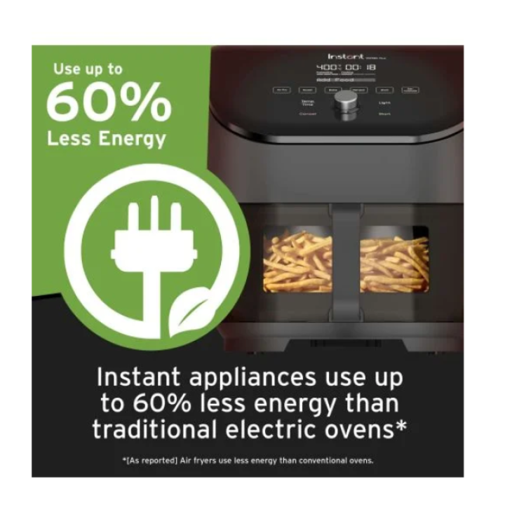 Instant Vortex® Plus stainless steel air fryer with ClearCook (5,7L) 6-in-1