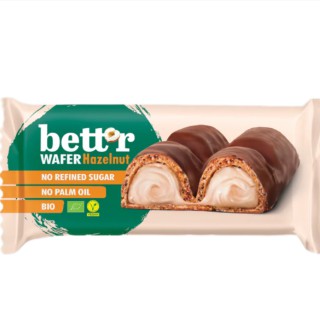 Органический вафельный батончик с кремовой начинкой из лесного ореха, 33 г Bett'r