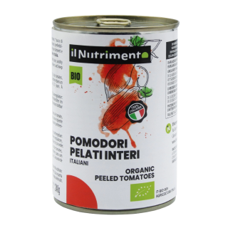 Organic canned tomatoes without skin, 400 g, IL NUTRIMENTO