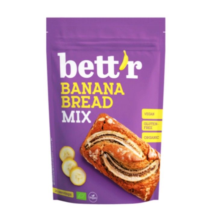 Bioloģisks banānu maizes maisījums bez glutēna, 300 g, Bett’r