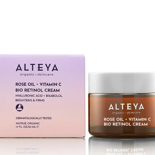 Ekoloģisks LUMINOUS ROSE BIO RETINOL sejas krēms - rožu eļļa + C vitamīns, 50 ml, ALTEYA