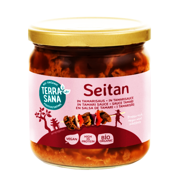 Bioloģiski seitana gabaliņi tamari mērcē, 350 g, TERRASANA
