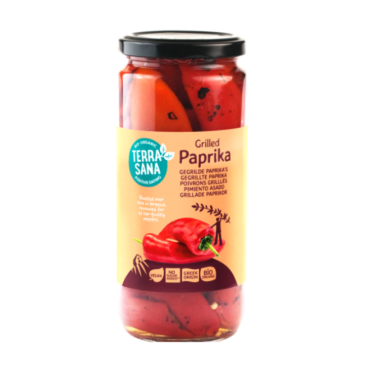 Organic grilled peppers, 450 g, TERRASANA