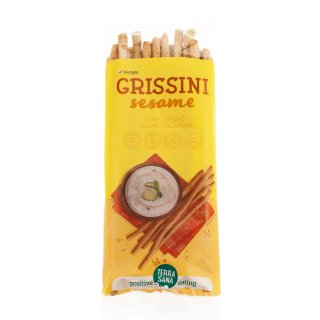 Organic bread sticks with sesame seeds Grissini Sesame, 125 g, TERRASANA