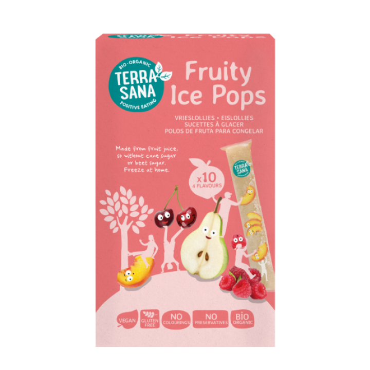 Bioloģisks augļu saldējums, bez glutēna, 10 gab. (400 ml), TERRASANA