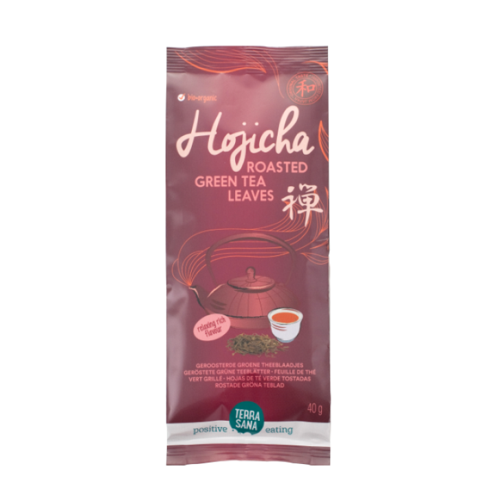 Органический японский жареный зеленый чай Hojicha, 40 г, TERRASANA