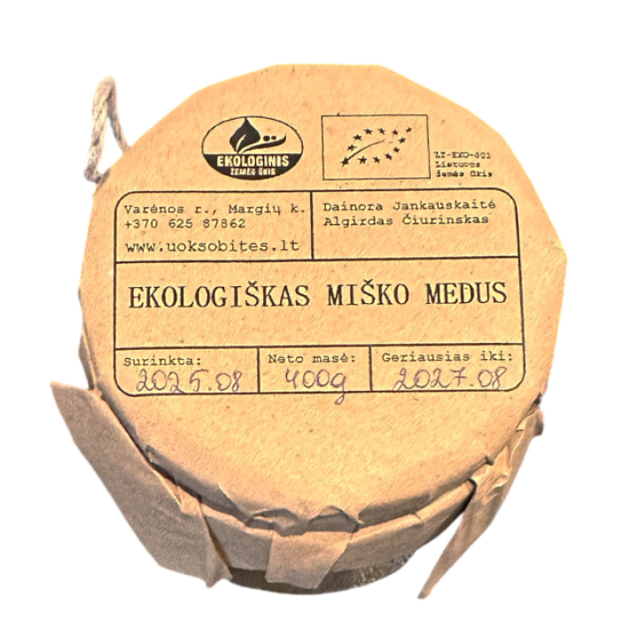 Bioloģisks meža medus "Uokso bitės", 400 g