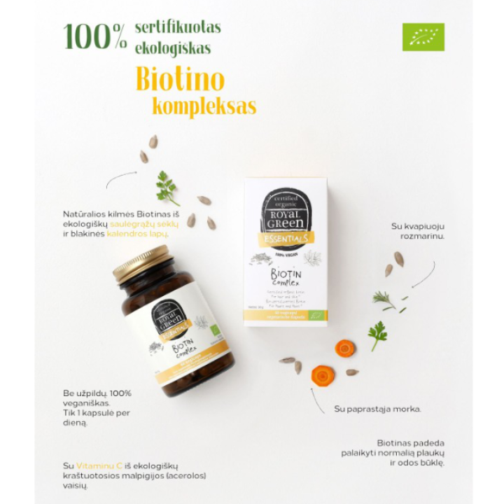 Bioloģisks biotīna komplekss, ROYAL GREEN, 60 kapsulas