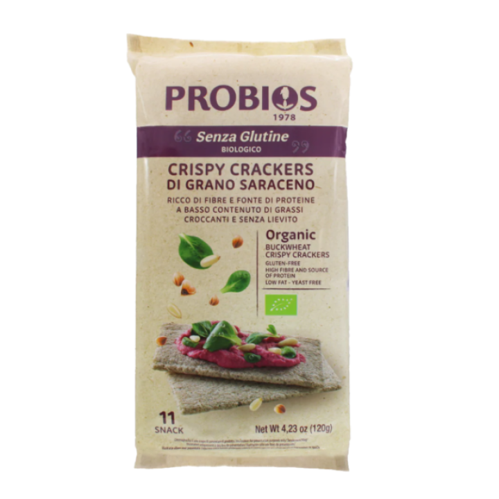 Organic crispy buckwheat crackers, gluten-free, 120 g, PROBIOS