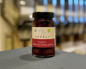 Bioloģiskas "Kalamata" melnās olīvas bez kauliņiem, 295 g (160 g)