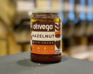 Органическое масло лесного ореха с какао Orivego, 340 г