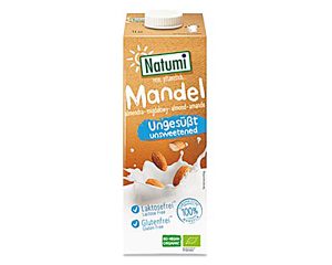 Bioloģisks mandeļu dzēriens "NATUMI", bez pievienotā cukura, bez glutēna, 1 L
