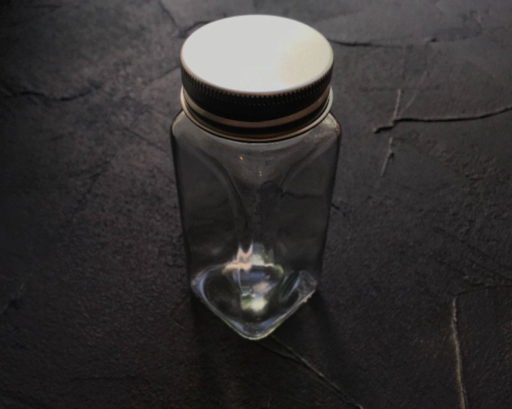 Glass condiment jar, 120 ml (with metal lid) - Image 1