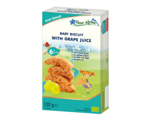 Organic biscuits with grape juice FLEUR ALPINE, for children from 6 months, 120 g