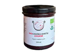 Bioloģisks aveņu ievārījums, 350 ml