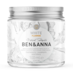 Натуральная отбеливающая зубная паста BEN&ANNA WHITE FLUORIDE с маслом перечной мяты и экстрактом шалфея, 100 мл