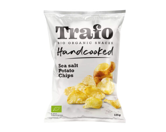 Bioloģiski audzētu kartupeļu čipsi ar jūras sāli TRAFO, 125 g - Image 1