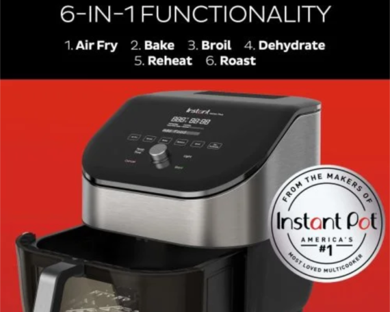 Instant Pot® Vortex® Plus 6QT stainless steel hot air fryer with ClearCook and OdorErase (5,7 L) - Image 2