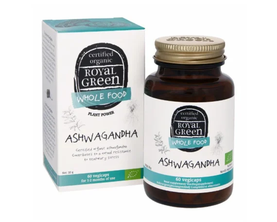 Bioloģiska Ašvaganda (Ashwagandha) ROYAL GREEN Organic Ashwagandha ROYAL GREEN, 60 capsules - Image 1