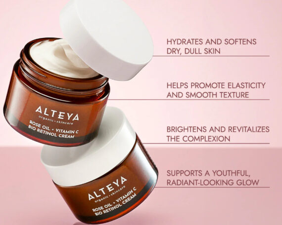 Органический крем для лица LUMINOUS ROSE BIO RETINOL - розовое масло + витамин С, 50 мл, ALTEYA — изображение 2