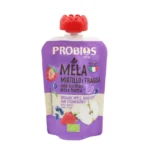 Bioloģisks ābolu, melleņu un zemeņu biezenis bez cukura, 100 g, PROBIOS